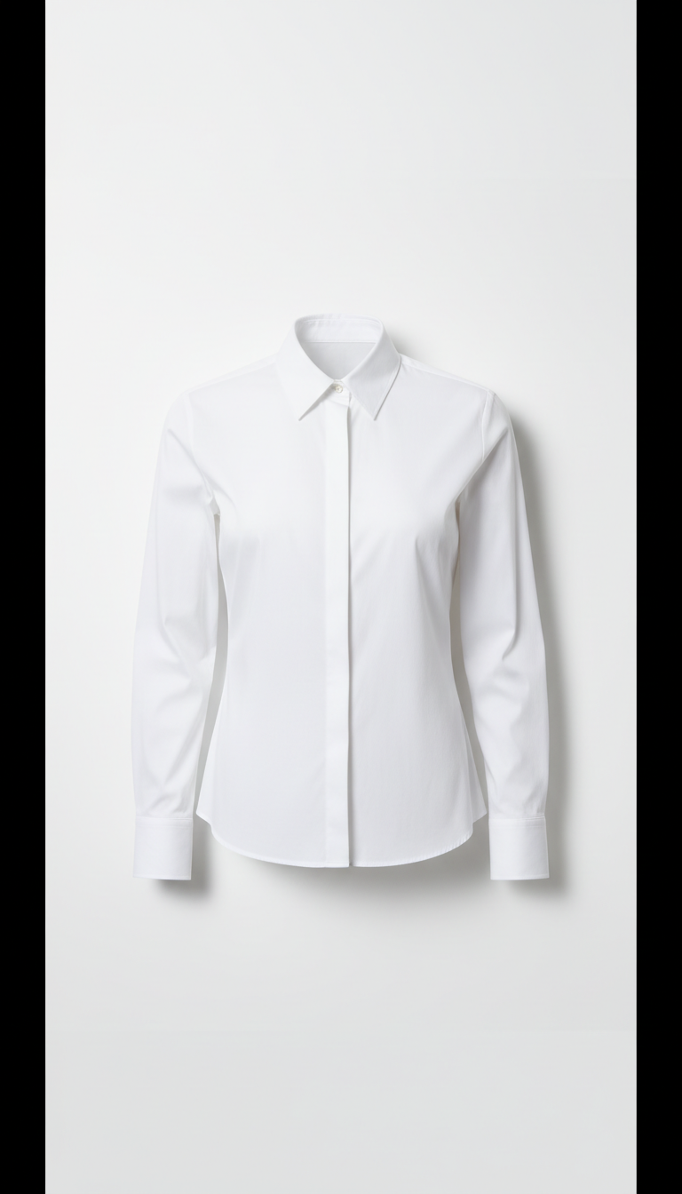 Crisp White Tailored Blouse